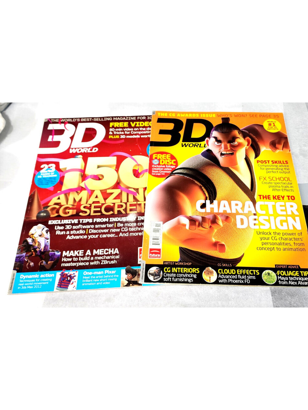 3D World Magazine Lot of 2 Character Design ZBrush Mecha VFX One Disc Included